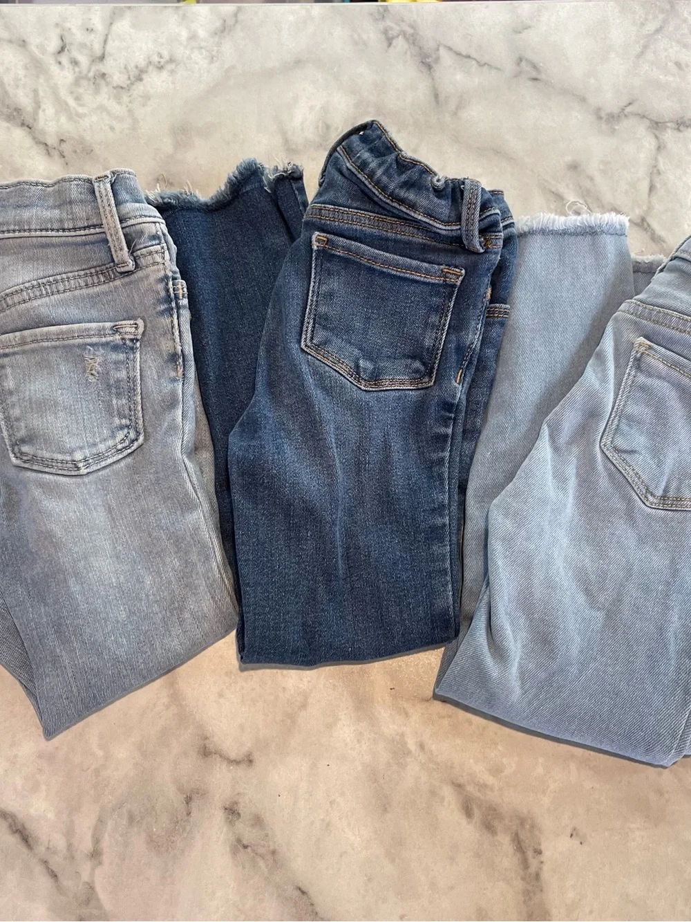 3 pr Girls Jeans size 5, 5T Old Navy Rockstar Jeggings 3 pair adjustable waists